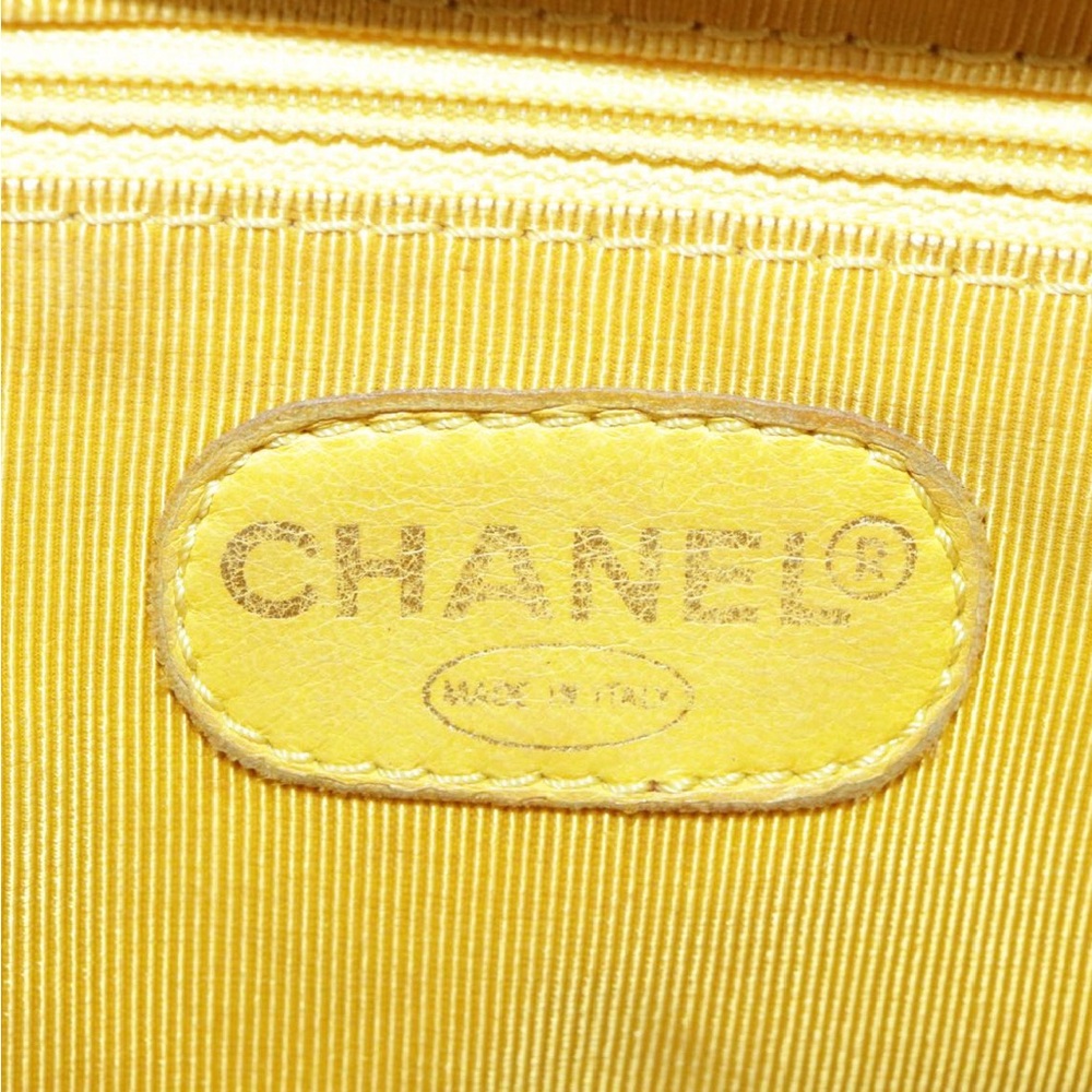 CHANEL Matelasse Hand Bag Lamb Skin Yellow - Picture 13 of 16
